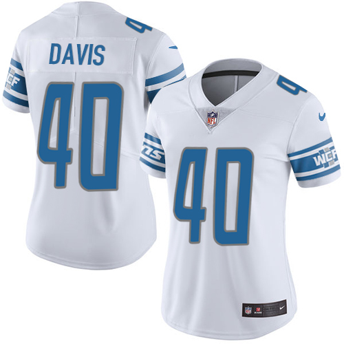 Nike Lions #40 Jarrad Davis White Women's Stitched NFL Vapor Untouchable Limited Jersey